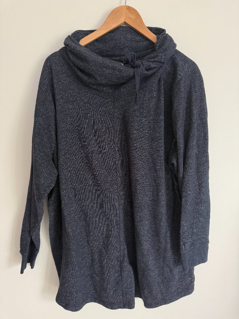 JMS Women Blue Heathered Long Sleeve Cowl Neck Pullover Shirt Size 4X